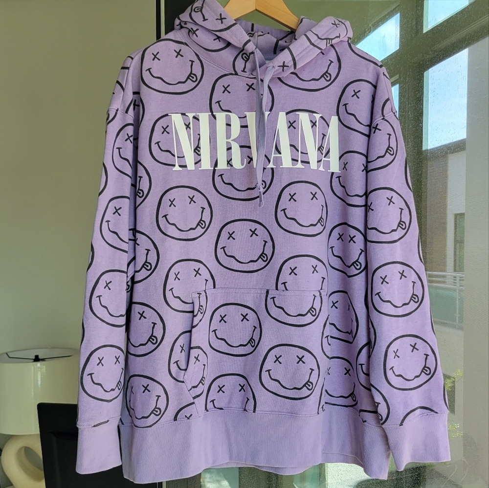 Nirvana Allover Print Pastel Hoodie